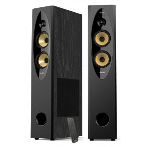 POŠKOZENÝ OBAL - FENDA F&D repro T-60X Pro/ 2.0/ 120W/ černé/ dřevěné/ BT5.3/ NFC/ FM rádio/ USB/ optický vstup/ dálkové ovlád...