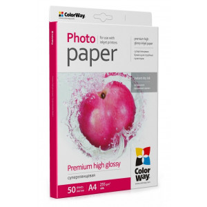 COLORWAY fotopapír/ premium high glossy 255g/m2, A4/ 50 kusů