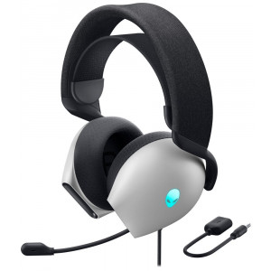 DELL náhlavní souprava  AW520H/ Wired gaming Headset/ sluchátka + mikrofon/ bílá