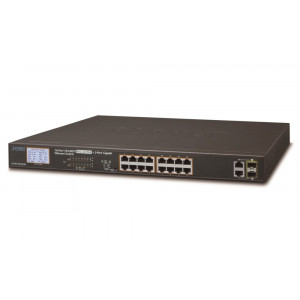 Planet FGSW-1822VHP PoE switch, 16x100,2x1000-TP/SFP, LCD, VLAN, IEEE 802.3at