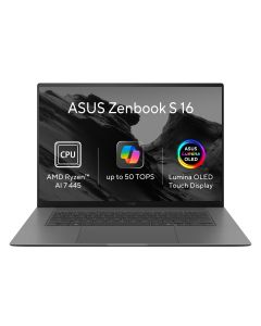 ASUS Zenbook S16 OLED/UM5606GA-OLED594WZ/AI7-445/16"/2880x1800/T/16GB/1TB/AMD int/W11H/Gray/2R
