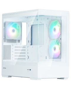Zalman skříň P30 White V2/ miniT / 3x120mm fan ARGB / USB 3.0 / USB-C / temperované sklo / bílá
