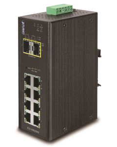 Planet IGS-10020MT průmyslový L3 switch, 8x1Gb, 2x2.5Gb SFP, dual 12-48V DC, -40~75°C, IP30