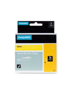 PRINTLINE kompatibilní páska s DYMO 18054, 9mm, 1, 5m, černý tisk/žlutý podklad, RHINO, bužírka