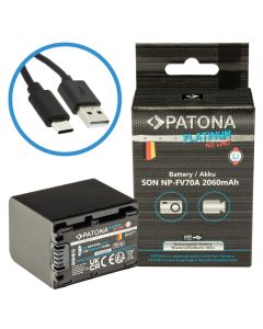 PATONA baterie pro foto Sony NP-FV70A 2060mAh Li-Ion Platinum USB-C nabíjení