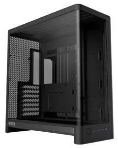 NZXT skříň H6 dvoukomorová / MidT / až 10x120mm fan / 2xUSB 3.2 / USB-C / zaoblená prosklená bočnice i čelo / černá