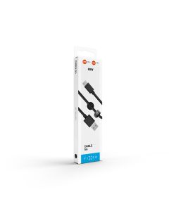 Datový a nabíjecí kabel FIXED s konektory USB/USB-C, USB 2.0, 1 metr, černý
