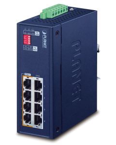 Planet IPOE-470-12V PoE průmyslový injektor, 8x 1Gb, 4x 802.3bt 95/240W, DIN, IP30, -40~75°C, 12-54VDC