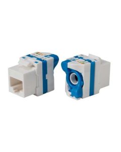 XtendLan Keystone jack RJ45, CAT6A, UTP, uzavíratelný se zámkem, instalace bez nástrojů, bílý s barevným pruhem