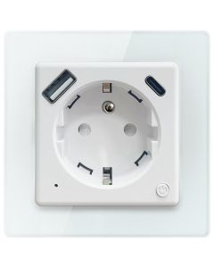 IMMAX NEO SMART chytrá vnitřní zásuvka Nexa s kolíkem (typ E)/ 16A/ 1x USB/ 1x USB-C/ PD 20W/ Wi-Fi/ LIDL/ TUYA