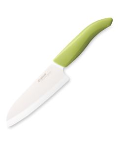KYOCERA keramický nůž s bílou čepelí/ 14 cm dlouhá čepel/ zelená plastová rukojeť