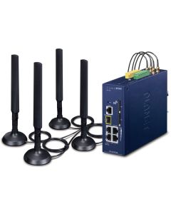 Planet dual 5G/LTE bezpečnostní brána, 2xWAN + 3xLAN/1xSFP, DI/DO, GPS, DIN, IP30, -40/+75°C, dual 9-54VDC