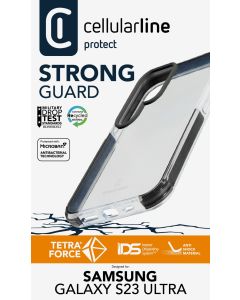 Ultra ochranné pouzdro Cellularline Tetra Force Strong Guard pro Samsung Galaxy S23 Ultra, transparentní