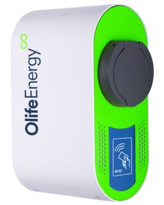 OlifeEnergy EV nabíječ elektromobilů PLUS AC 22kW, Wallbox, Type2, zásuvka, pro DEYE/Solarmi, RFID, automód