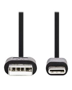 NEDIS kabel USB 2.0/ zástrčka USB-C - zástrčka USB-A/ 15W/ černý/ box/ 3m