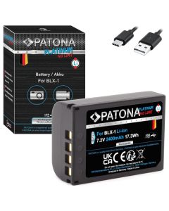 PATONA baterie pro foto Olympus BLX-1 2400mAh Li-Ion Platinum USB-C nabíjení