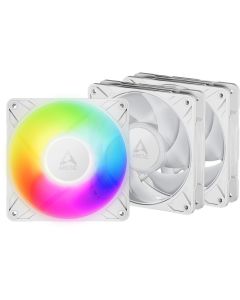 ARCTIC P12 Pro A-RGB (bílá) 3-Pack - 120mm A-RGB PWM ventilátor s rozdělovačem kabelů