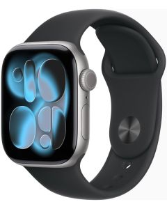 Apple Watch Series 11 42mm Vesmírně šedý hliník s černým sportovním řemínkem - S/M