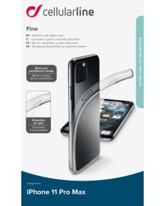 Extratenký zadní kryt CellularLine Fine pro Apple iPhone 11 Pro Max, transparentní