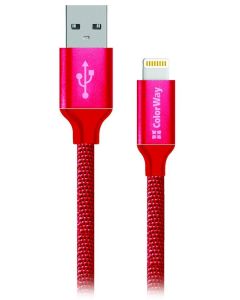 Colorway Datový Kabel USB/ Apple Lightning/ 2.1A/ 1m/ Červený