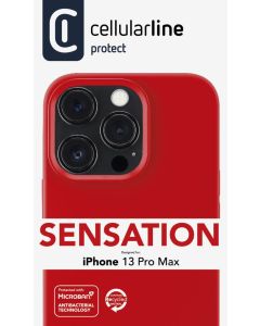 Ochranný silikonový kryt Cellularline Sensation pro Apple iPhone 13 Pro Max, červený