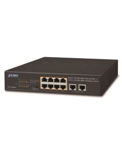 Planet GSD-1008HP, PoE switch 8x PoE 802.3at 120W+ 2x 1000Base-T, VLAN, extend mód 10Mb/s do 250m