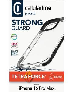 Ultra ochranné pouzdro Cellularline Tetra Force Strong Guard pro Apple iPhone 16 Pro Max, 2 stupně ochrany, transparentn