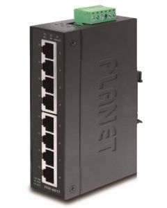 Planet ISW-801T, 8x 10/100, DIN,IP30, rozšířený teplotní rozsah -40~75°C,  IEEE 802.3az (EEE), EFT+ESD