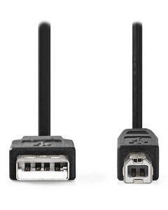 NEDIS kabel USB 2.0/ zástrčka USB-A - zástrčka USB-B/ k tiskárně apod./ černý/ bulk/ 1m