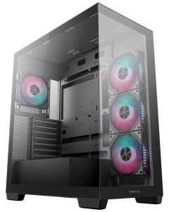DEEPCOOL skříň CG580 4F / ATX / 4x120mm ARGB fans / 2xUSB 3.0 / panoramatická / tvrzené sklo / černá