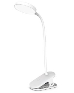 Colorway stolní LED lampa / CW-DL02B-B/ Integrovaná baterie / Klip/ Bílá
