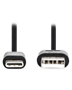 NEDIS kabel USB 2.0/ zástrčka USB-C - zástrčka USB-A/ černý/ bulk/ 1m