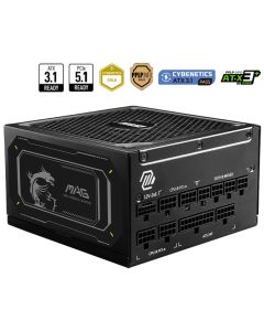 MSI zdroj MAG A1000GL PCIE5 II/ 1000W/ ATX3.1/ akt. PFC/ 7 let celk. záruka/ 135mm fan/ modulární kabeláž/ 80PLUS Gold
