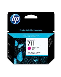 HP inkoustová kazeta 711 purpurová CZ135A originál 3-pack