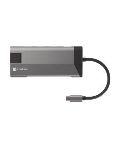 Natec multiport adaptér FOWLER PLUS HUB 8v1, USB 3.0 3X, HDMI 4K, USB-C PD, RJ45, SD, MICRO