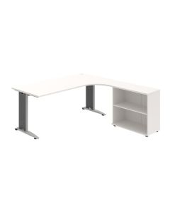 Psací stůl Hobis Flex FE 1800 H L - bílá/kov