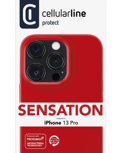 Ochranný silikonový kryt Cellularline Sensation pro Apple iPhone 13 Pro, červený