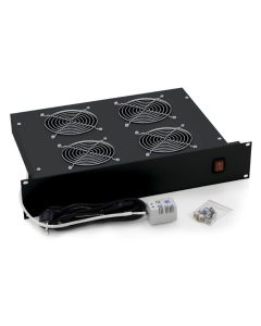 Triton 19" horizontální ventilační jednotka, 4 ventilátory, 2U, 220 V / 60 W, bimetalový termostat