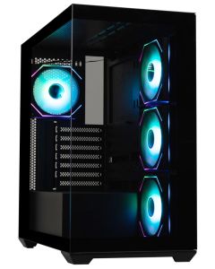 BitFenix skříň CETO Cube / 4x 120mm ARGB fan / 2x USB 3.0 / USB-C / tvrzené sklo / černá