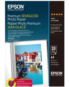 EPSON fotopapír C13S041332/ A4/ Photo premium semigloss/ 20ks