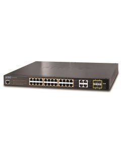 Planet GS-4210-24P4C L2 switch, 28x1Gb, 4x1Gb SFP, 24x PoE 802.3at 220W