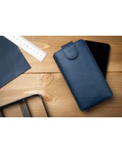 Kožené pouzdro FIXED Posh, velikost 4XL+, modré