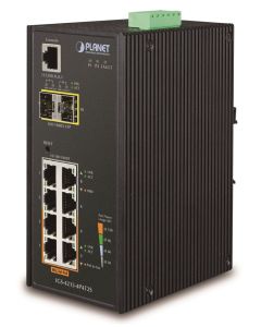 Planet IGS-4215-4P4T2S průmyslový L2 switch, 4x1Gb, 2x1Gb SFP, 4x PoE 802.3at 140W, 48-54VDC, -40~75°C, IP30