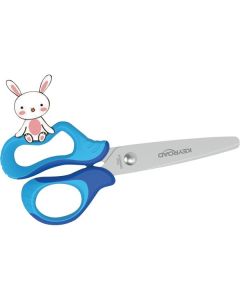 Dětské nůžky KEYROAD Soft, 13 cm, modré, blistr