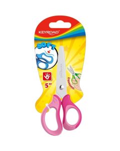 Dětské nůžky KEYROAD Soft, 13 cm, růžové, blistr