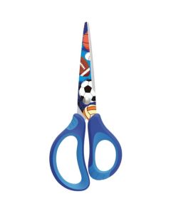 Školní nůžky KEYROAD Tattoo Soft, 15 cm, modré