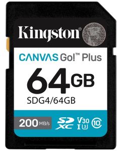 KINGSTON Canvas Go Plus Gen4 64GB SDXC / C10 / UHS-I U3 V30 / up to  200MB/s