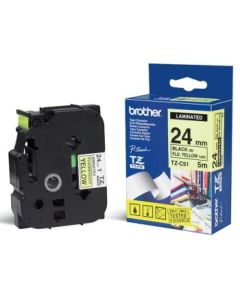 Brother - TZe-C51, signální žlutá / černá  (24mm)