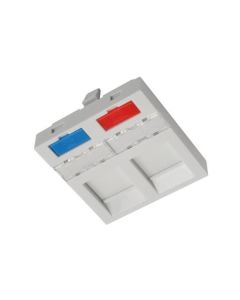 Solarix Modul French style 45 x 45mm pro 2 keystony přímý bílý SXF-M-2-45-WH-P