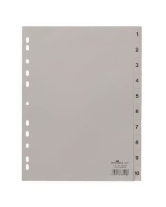 Plastový rozlišovač Durable - A4, šedý, 1-10